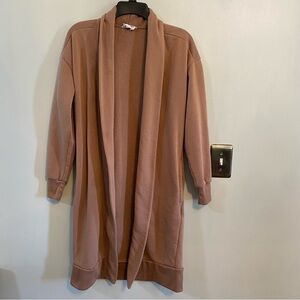 Olive & Oak sweatshirt long open cardigan camel color extra small